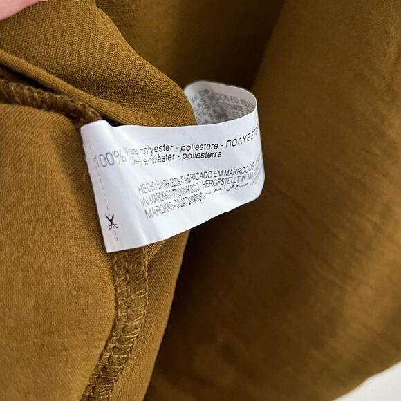 Zara Khaki Brown Balloon Voluminous Sleeve Dress | Size Small - Picture 6 of 7